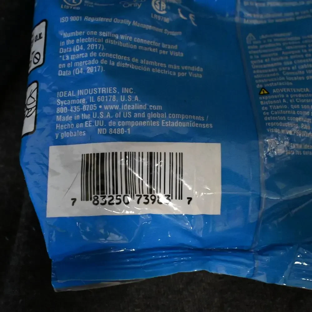 NEW in Bag Pack of 100 IDEAL In-Sure 3-Port Push-In Wire Connectors